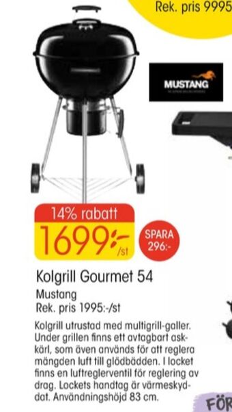 EKO Mustang klotgrill erbjuda