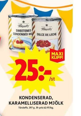 ICA Maxi Tørsleffs karamelliserad mjölk erbjuda