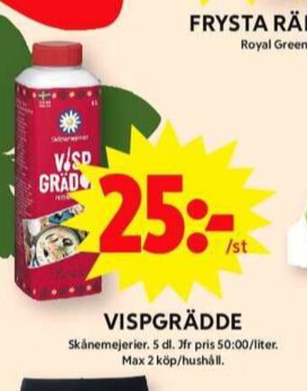 ICA Maxi Skånemejerier vispgrädde erbjuda