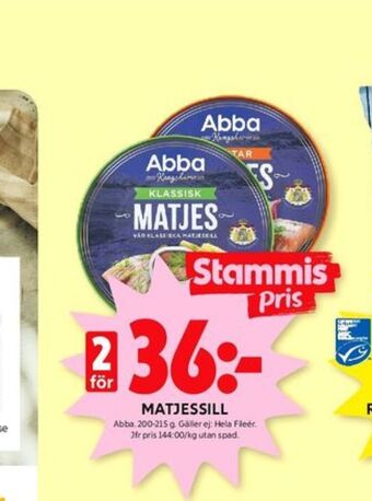 ICA Kvantum Abba matjessill erbjuda