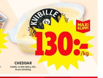 ICA Maxi Kvibille cheddar erbjuda