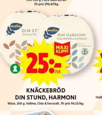 ICA Maxi Din harmoni knäckebröd erbjuda