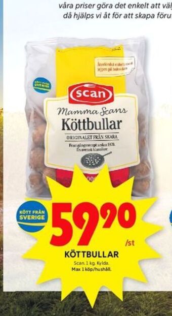 ICA Kvantum Mamma scan köttbullar erbjuda