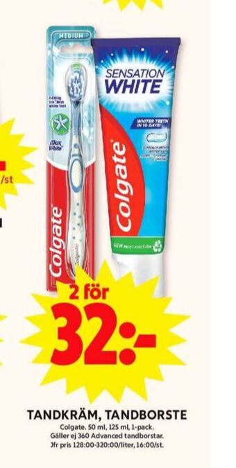 ICA Maxi Colgate tandborste erbjuda