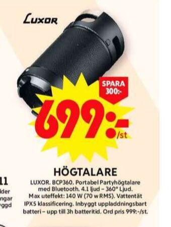 ICA Maxi Luxor högtalare erbjuda