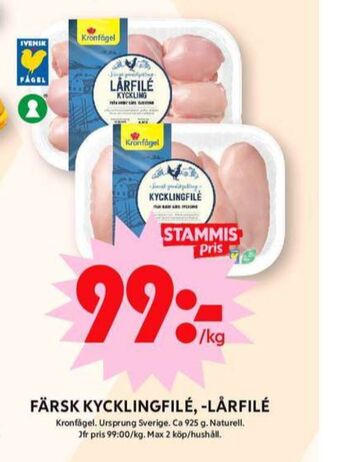 ICA Maxi Kronfågel kycklingfilé erbjuda