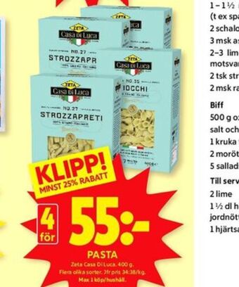 ICA Kvantum Casa di luca pasta sorterad erbjuda