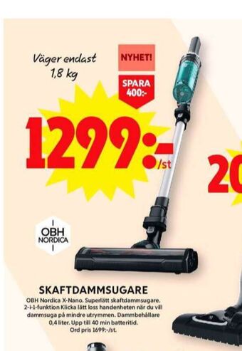 ICA Maxi Obh nordica dammsugare erbjuda