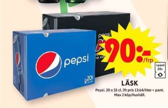 ICA Maxi Pepsi läskedryck erbjuda