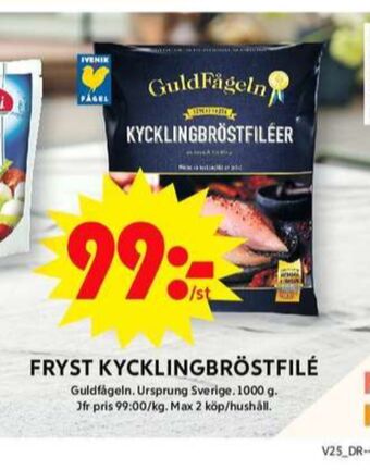 ICA Maxi Guldfågeln kycklingbröstfilé erbjuda