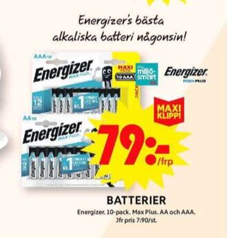 ICA Maxi Energizer batterier erbjuda