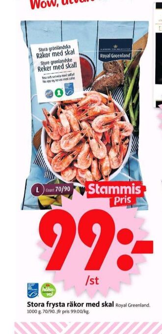 ICA Supermarket Royal greenland räkor med skal erbjuda