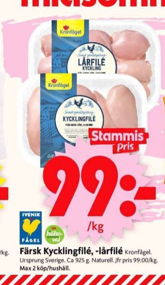 ICA Supermarket Kronfågel kycklingfilé erbjuda