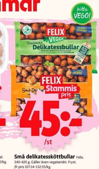 ICA Supermarket Felix vegobullar erbjuda