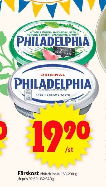 ICA Supermarket Philadelphia färskost erbjuda