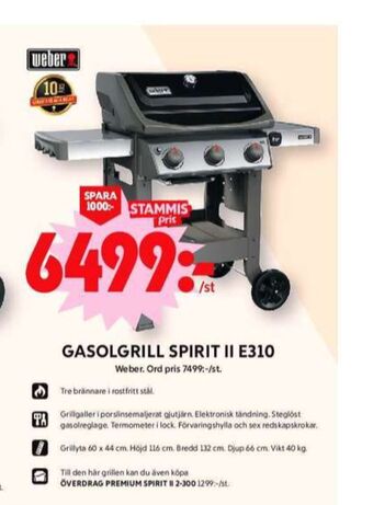 ICA Maxi Weber gasolgrill erbjuda