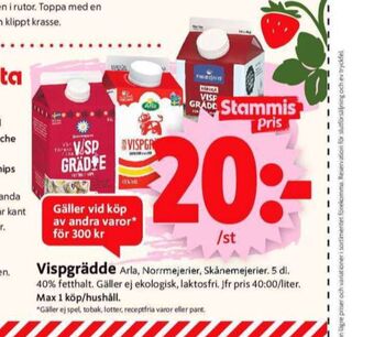 ICA Supermarket Skånemejerier vispgrädde erbjuda