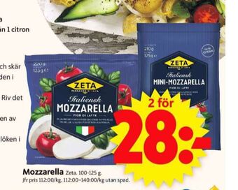 ICA Supermarket Zeta mozzarella erbjuda