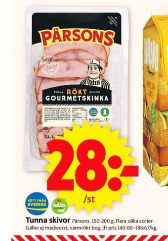 ICA Supermarket Pärsons skinka erbjuda