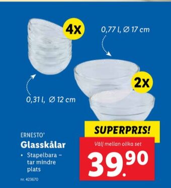 Lidl Ernesto skålar erbjuda