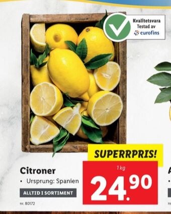 Lidl Svea lantkött citroner erbjuda