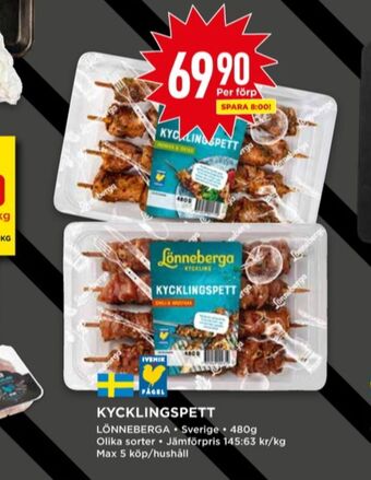 Willys Lönneberga kycklingspett erbjuda