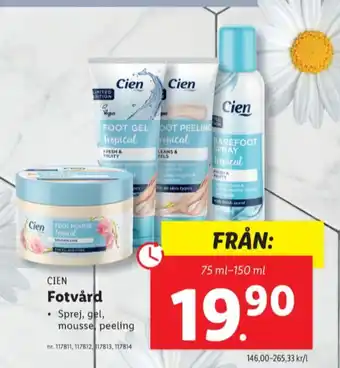 Lidl Cien fotprodukter erbjuda
