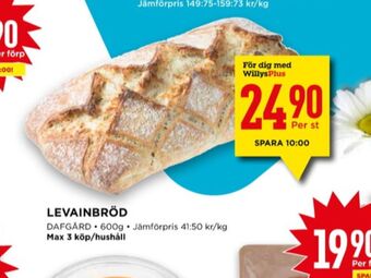 Willys Dafgårds butiksbakat matbröd erbjuda