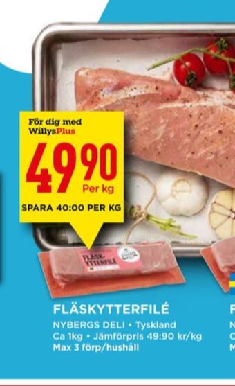 Willys Nybergs deli fläskytterfilé erbjuda