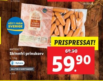 Lidl Matriket prinskorv erbjuda