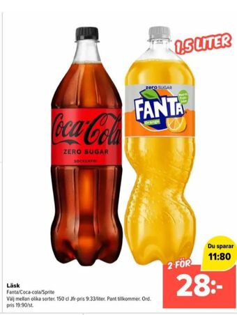 Coop Extra Coca cola zero läskedryck erbjuda
