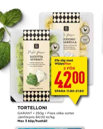 Willys Garant pasta erbjuda