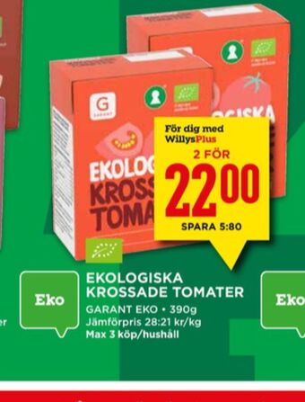 Willys Garant tomater erbjuda