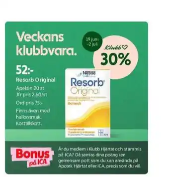 Apotek Hjärtat Resorb vätskeersättning erbjuda