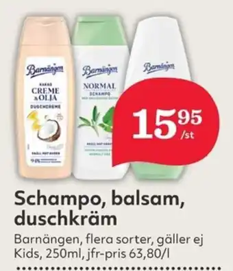 Hemköp Schampo, balsam, duschkräm Barnängen erbjuda