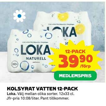 Coop Konsum Kolsyrat vatten 12-pack erbjuda