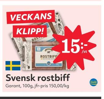 Hemköp Svensk rostbiff erbjuda