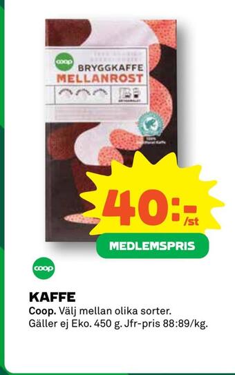 Coop Daglivs Kaffe erbjuda