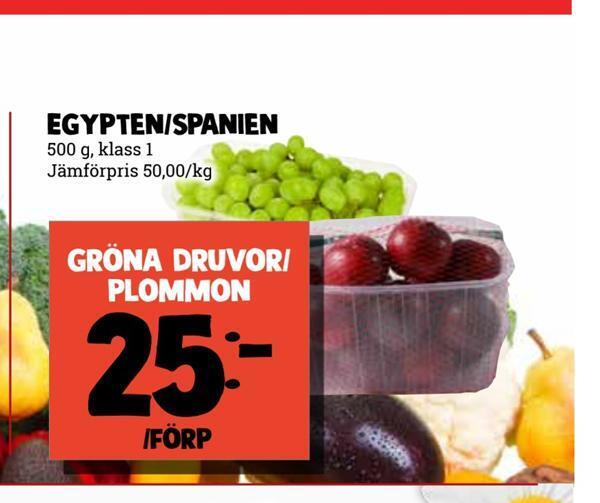 MatArket Gröna druvor/ plommon erbjuda
