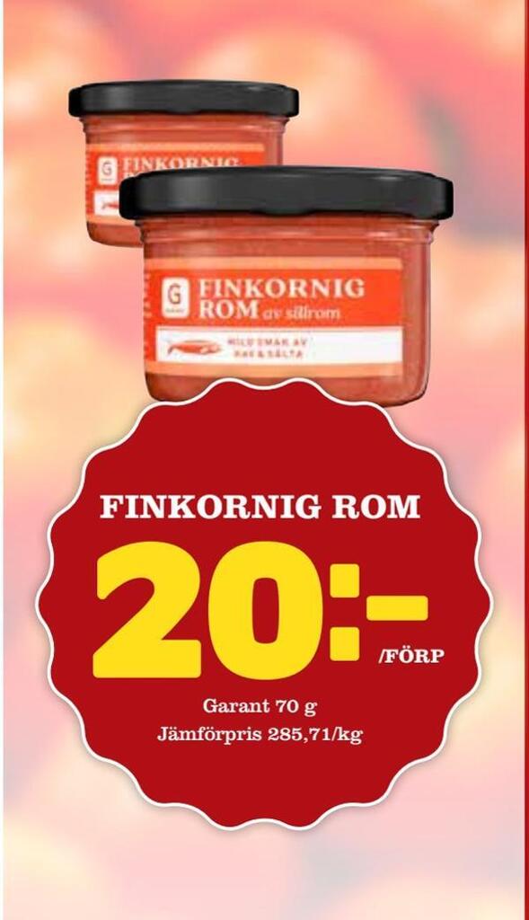MatArket Finkornig rom erbjuda