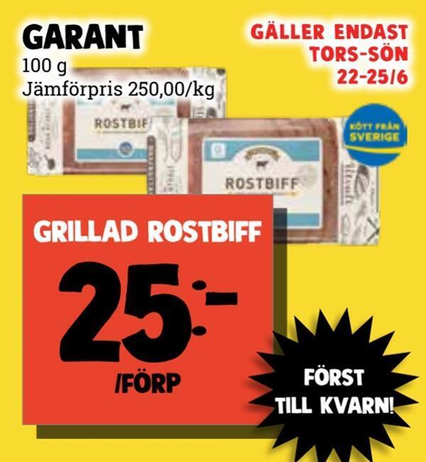 MatArket Grillad rostbiff erbjuda