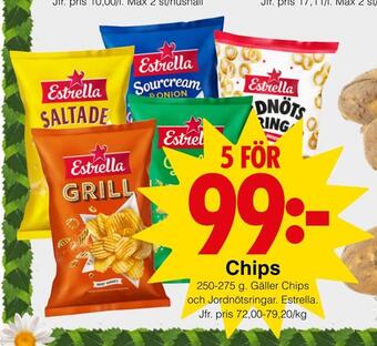 Matöppet Chips erbjuda
