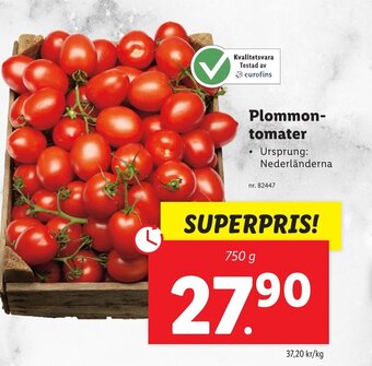 Lidl Plommon- tomater erbjuda