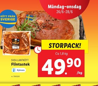 Lidl SVEA LANTKÖTT Flintastek erbjuda