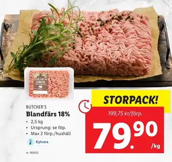 BUTCHER'S Blandfärs 18%