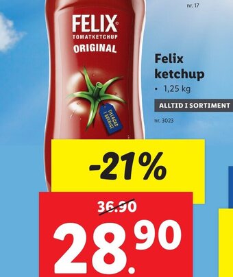Lidl Felix ketchup erbjuda