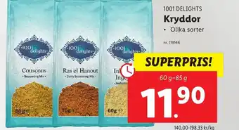 Lidl 1001 delights Kryddor erbjuda