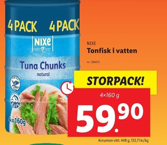 Lidl NIXE Tonfisk i vatten erbjuda