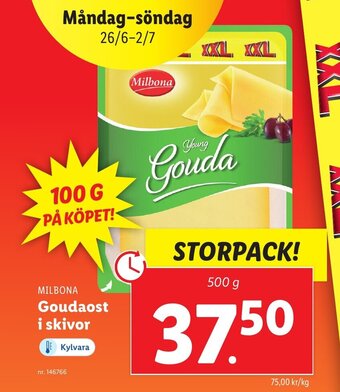 Lidl MILBONA Goudaost i skivor erbjuda