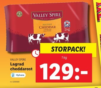 Lidl VALLEY SPIRE Lagrad cheddarost erbjuda